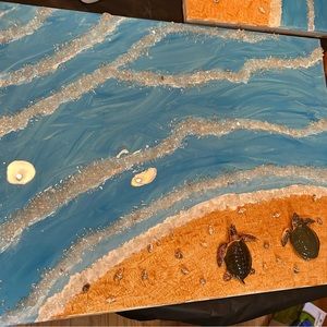 Large sea turtle art